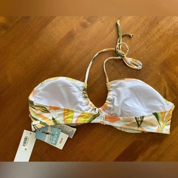 Roxy Printed Beach Classics Triangle Tropical Swim Surf Bikini Top Adjust XL NEW - Picture 5 of 5